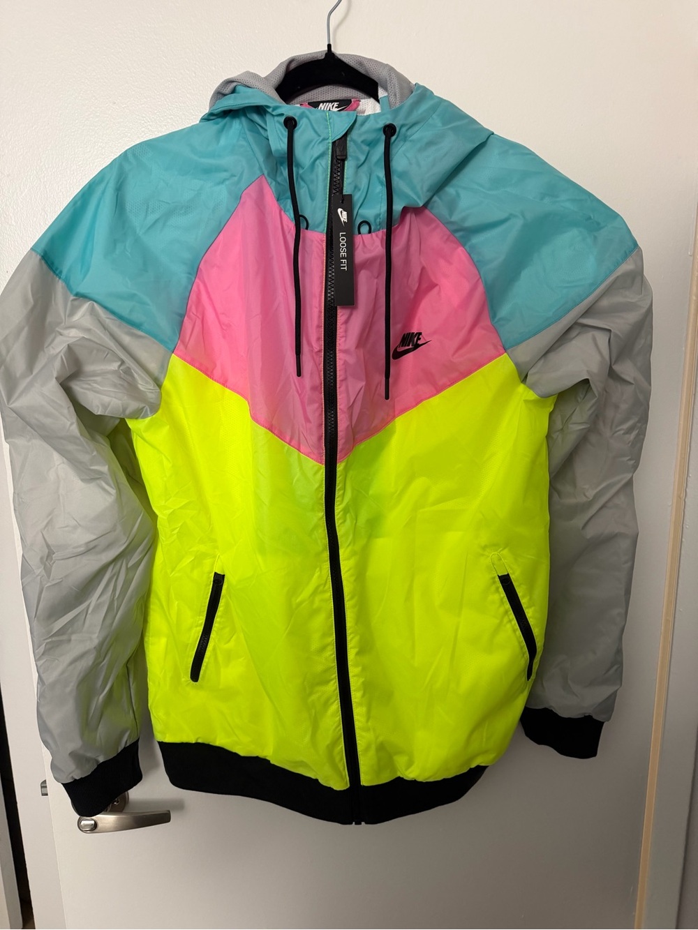 Nike Men’s Neon Colorblock Windbreaker Jacket - New - Large